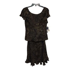 Studio I Black and Brown animal print 2pc skirt set!